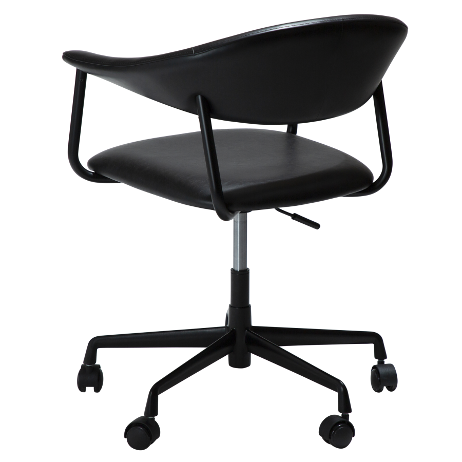 DAN-FORM ROVER Brostuhl Vintage schwarzes Kunstleder mit schwarzem Brogestell