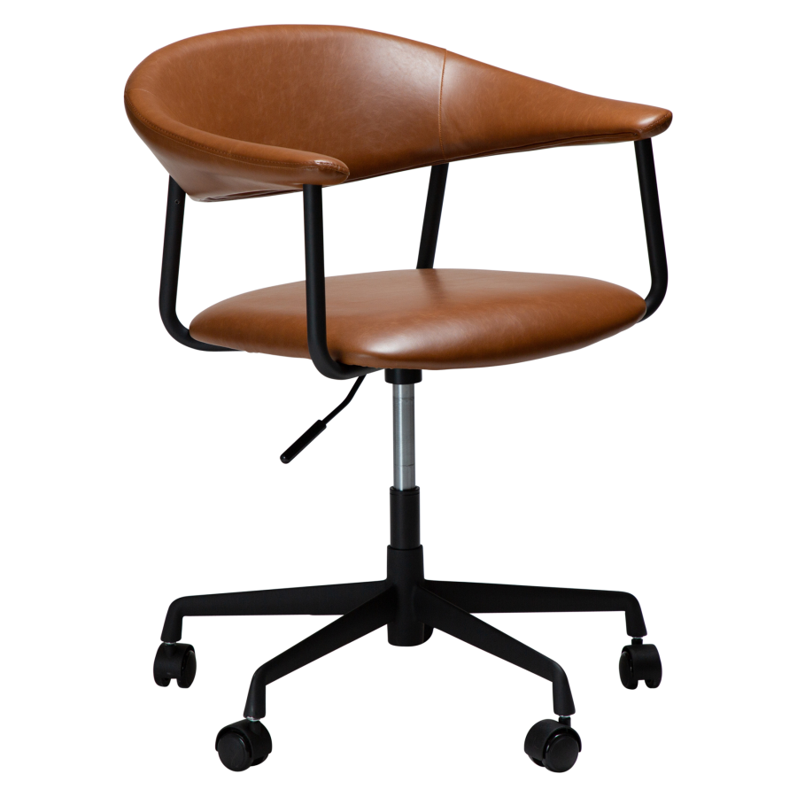 DAN-FORM ROVER Brostuhl Vintage hellbraunes Kunstleder mit schwarzem Brogestell