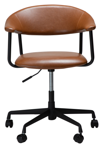 DAN-FORM ROVER Brostuhl Vintage hellbraunes Kunstleder mit schwarzem Brogestell