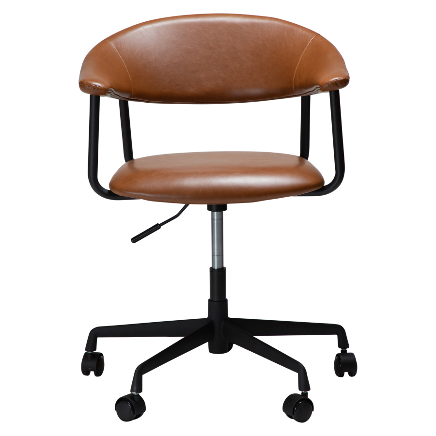 DAN-FORM ROVER Brostuhl Vintage hellbraunes Kunstleder mit schwarzem Brogestell