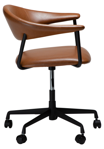 DAN-FORM ROVER Brostuhl Vintage hellbraunes Kunstleder mit schwarzem Brogestell