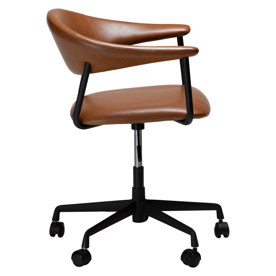 DAN-FORM ROVER Brostuhl Vintage hellbraunes Kunstleder mit schwarzem Brogestell