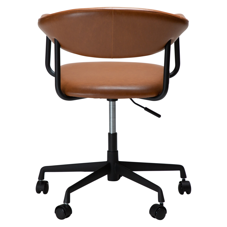 DAN-FORM ROVER Brostuhl Vintage hellbraunes Kunstleder mit schwarzem Brogestell