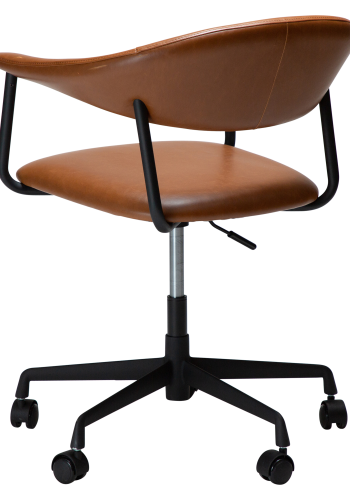 DAN-FORM ROVER Brostuhl Vintage hellbraunes Kunstleder mit schwarzem Brogestell