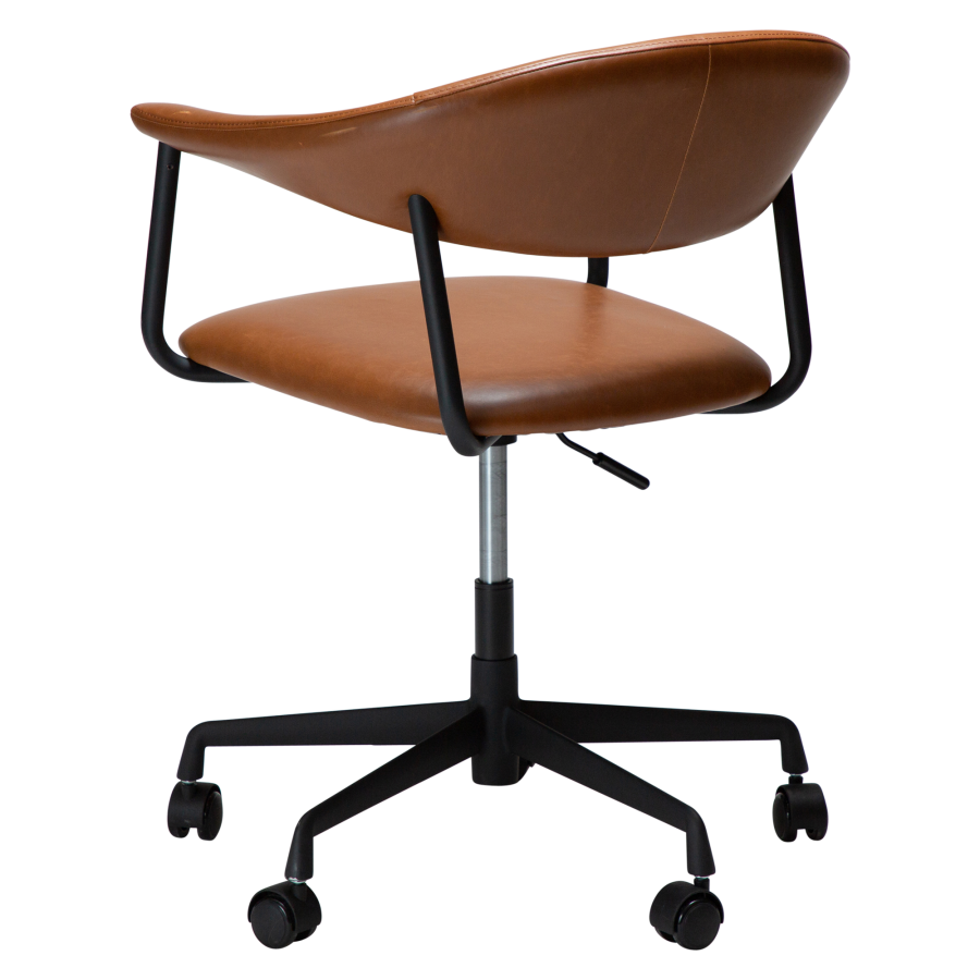 DAN-FORM ROVER Brostuhl Vintage hellbraunes Kunstleder mit schwarzem Brogestell