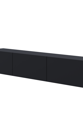 KOCOT KIDS Dallas vghngt TV-skab, m. 3 lger - sort massiv bg og MDF (160x35)