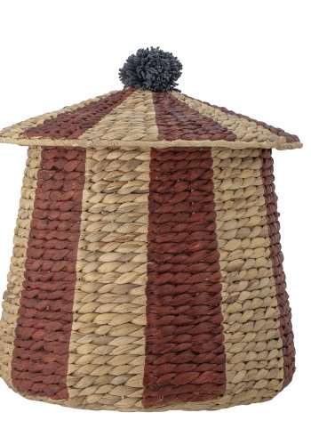 BLOOMINGVILLE MINI Birsen kurv, m. lg - natur og rd vandhyacint (40)