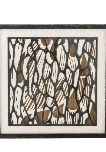 BLOOMINGVILLE Barlin-illustrasjon med ramme, svart, furu