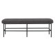 BLOOMINGVILLE Farell Bank, rechteckig - graues Polyester und schwarzes Metall (140x45,5)