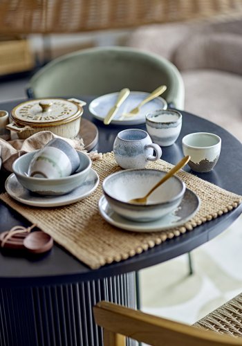 BLOOMINGVILLE Paula frokostsett - bltt steinty (sett med 12)