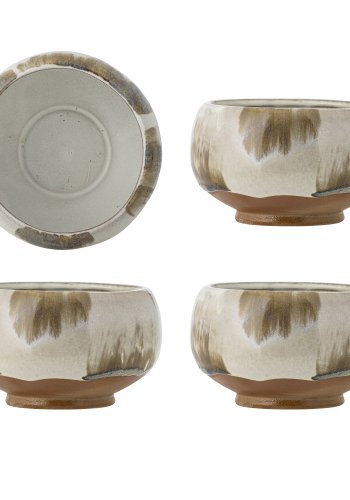 BLOOMINGVILLE Jadeskl, naturlig, steinty (D12xH7,5 cm, sett med 4)