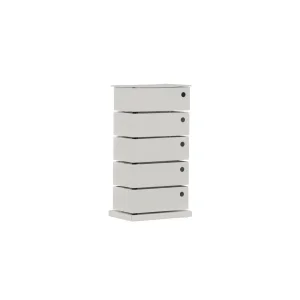 VENTURE DESIGN San Carlos Kommode, m. 5 Schubladen - beigefarbener Stahl