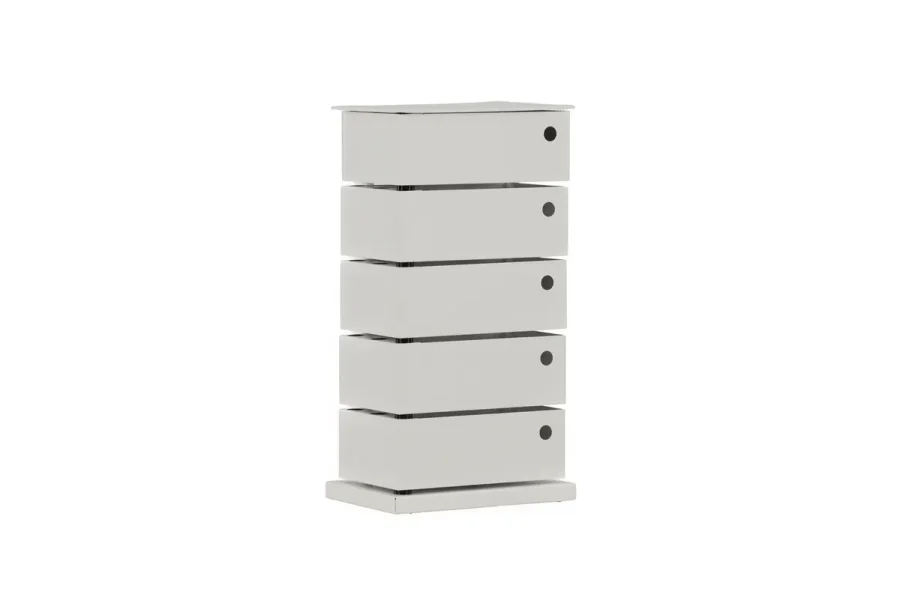 VENTURE DESIGN San Carlos Kommode, m. 5 Schubladen - beigefarbener Stahl