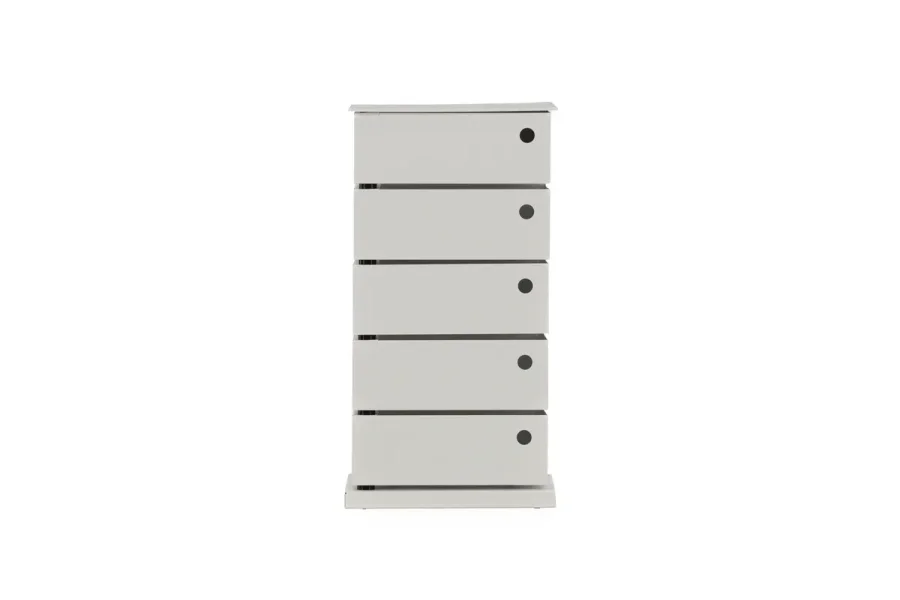 VENTURE DESIGN San Carlos Kommode, m. 5 Schubladen - beigefarbener Stahl