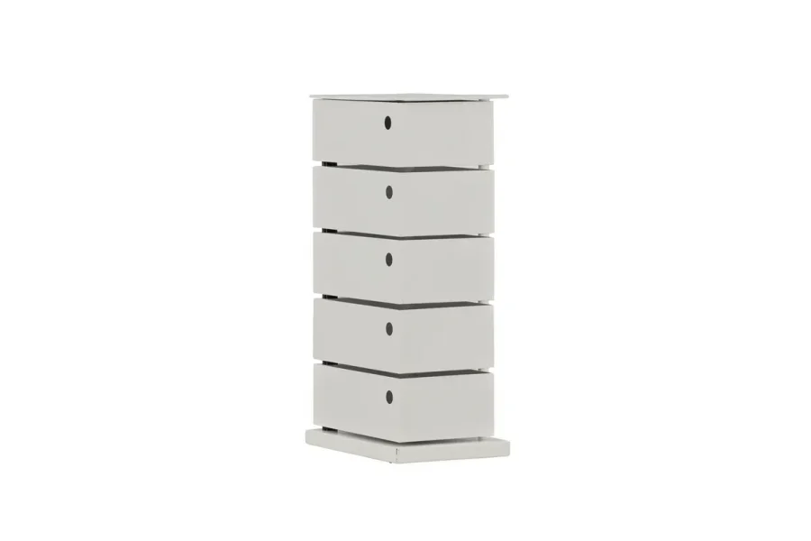 VENTURE DESIGN San Carlos Kommode, m. 5 Schubladen - beigefarbener Stahl