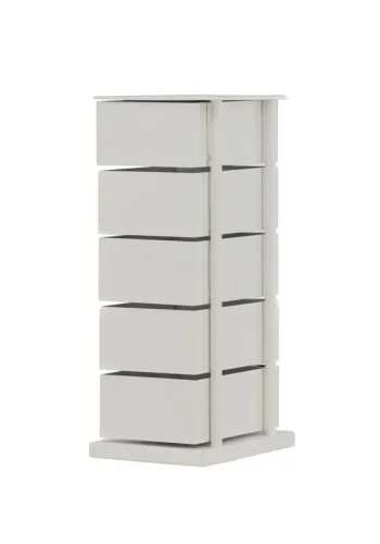 VENTURE DESIGN San Carlos Kommode, m. 5 Schubladen - beigefarbener Stahl