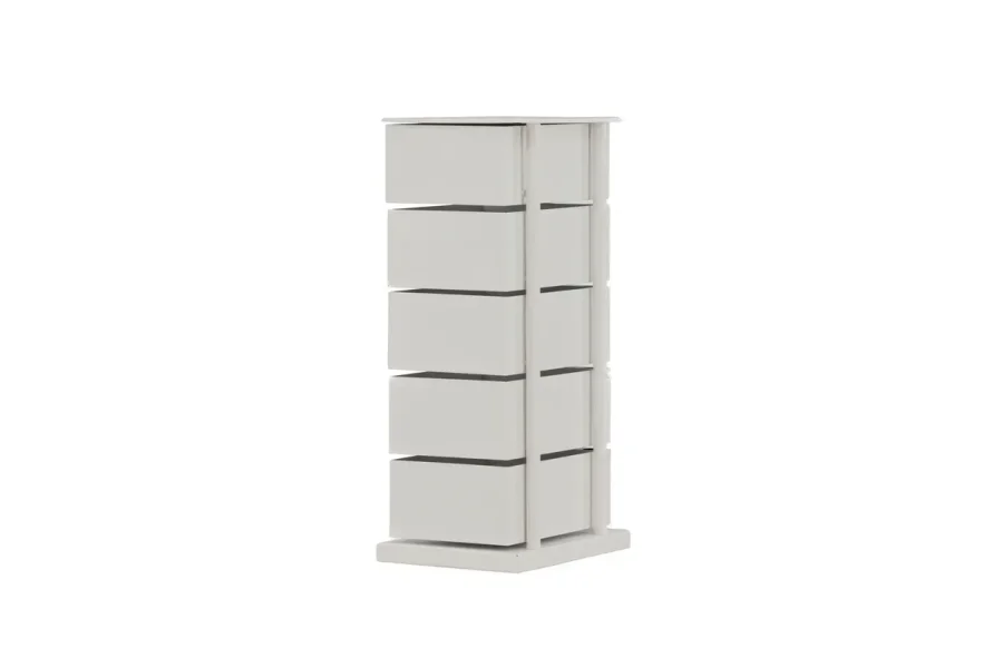 VENTURE DESIGN San Carlos Kommode, m. 5 Schubladen - beigefarbener Stahl