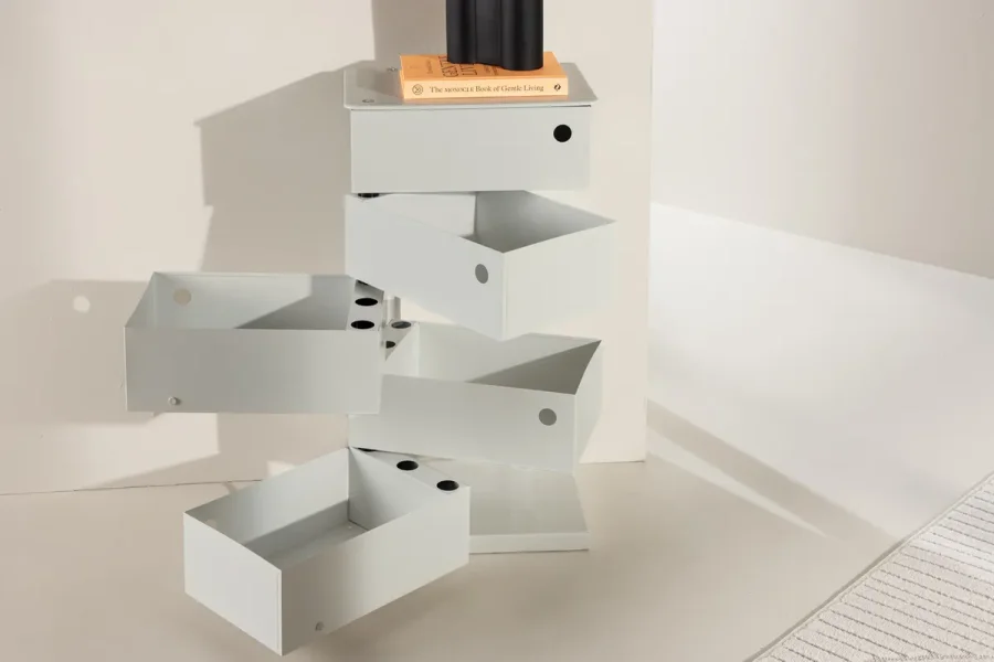 VENTURE DESIGN San Carlos Kommode, m. 5 Schubladen - beigefarbener Stahl