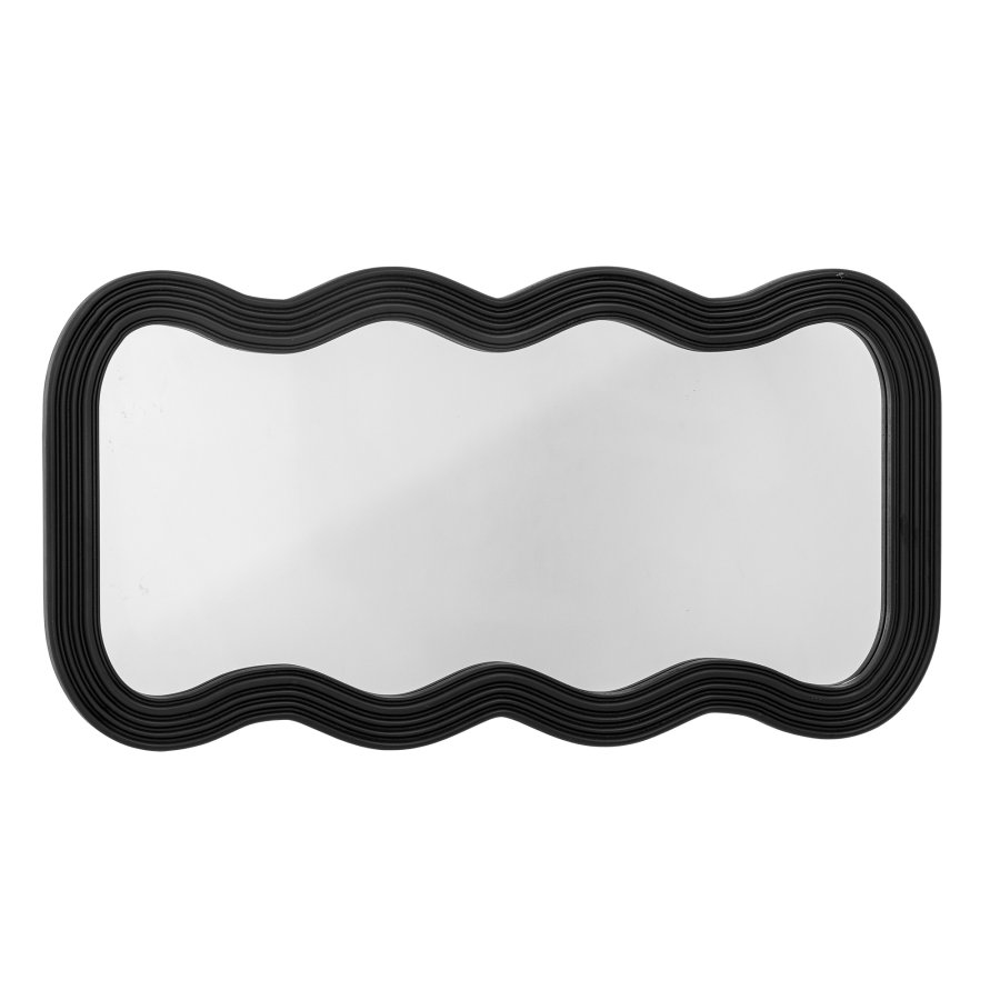 BLOOMINGVILLE Parker Wandspiegel, organisch – Spiegelglas und schwarzes MDF (100x52)