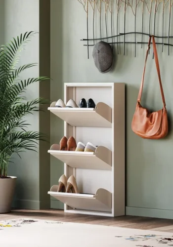 KARE DESIGN Caruso 3 skosk�p, w. 3 d�rrar - kr�mst�l (H:104)