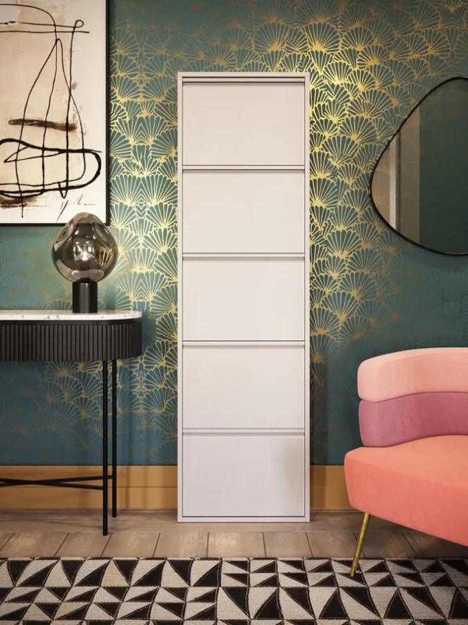 KARE DESIGN Caruso 5 skoskap, m. 5 d�rer - kremst�l (H:173)