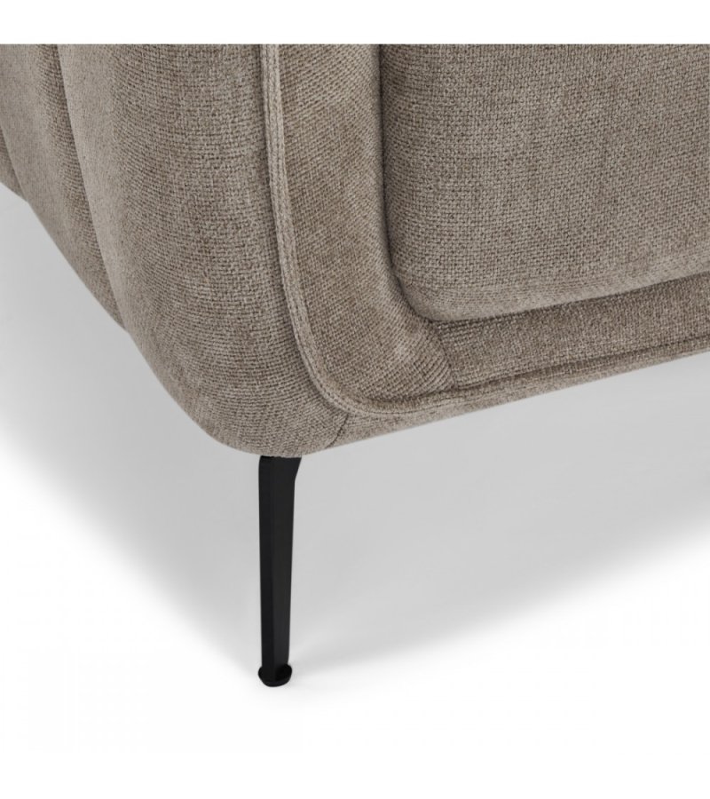 Selena 2 pers. sofa - camel brun stof og sort metal