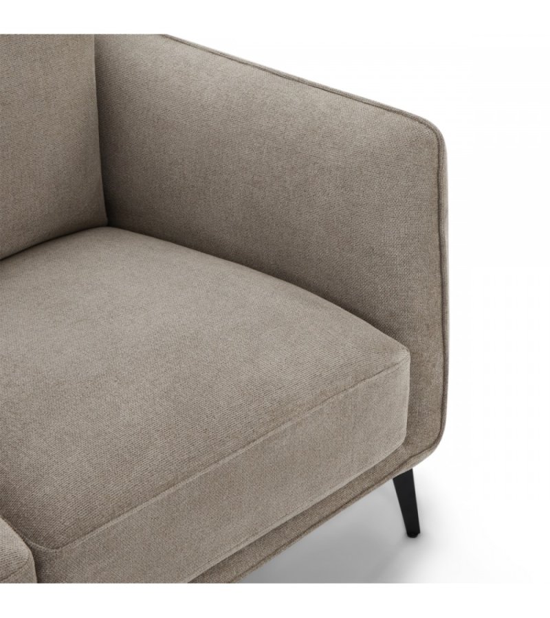 Selena 2 pers. sofa - camel brun stof og sort metal