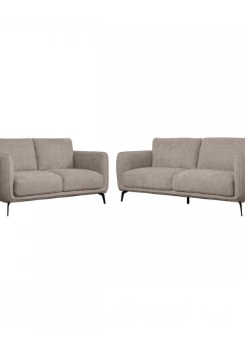 Selena 2 pers. sofa - camel brun stof og sort metal