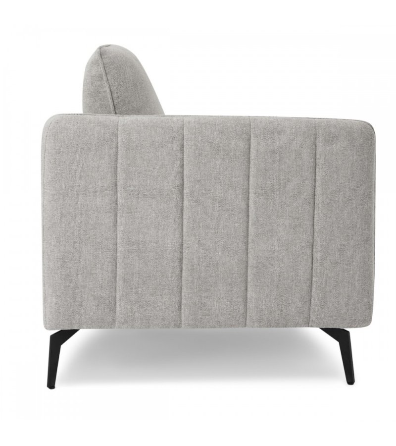 Selena 2-manns sofa - grtt stoff og sort metall