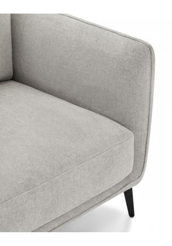 Selena 2-manns sofa - grtt stoff og sort metall