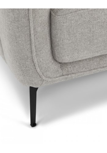 Selena 2-manns sofa - grtt stoff og sort metall