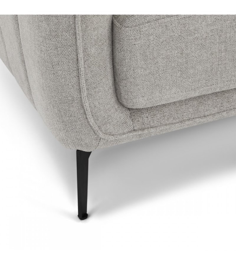 Selena 2-manns sofa - grtt stoff og sort metall