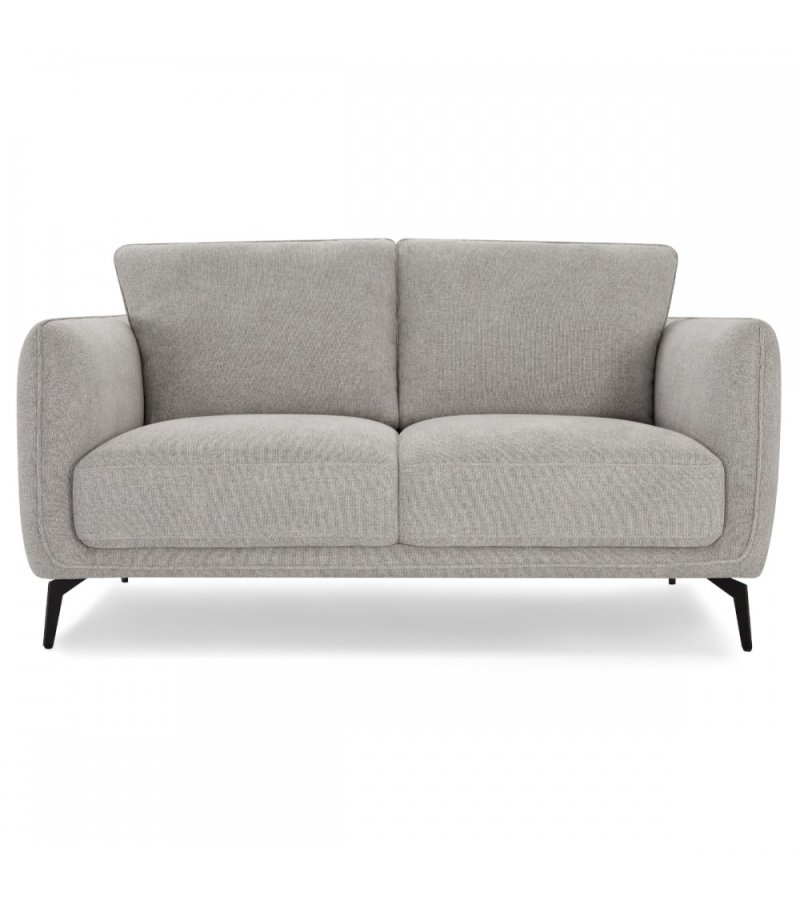 Selena 2-manns sofa - grtt stoff og sort metall
