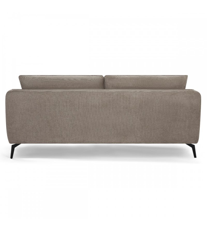 Selena 3-manns sofa - kamelbrunt stoff og sort metall