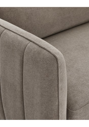 Selena 3-manns sofa - kamelbrunt stoff og sort metall