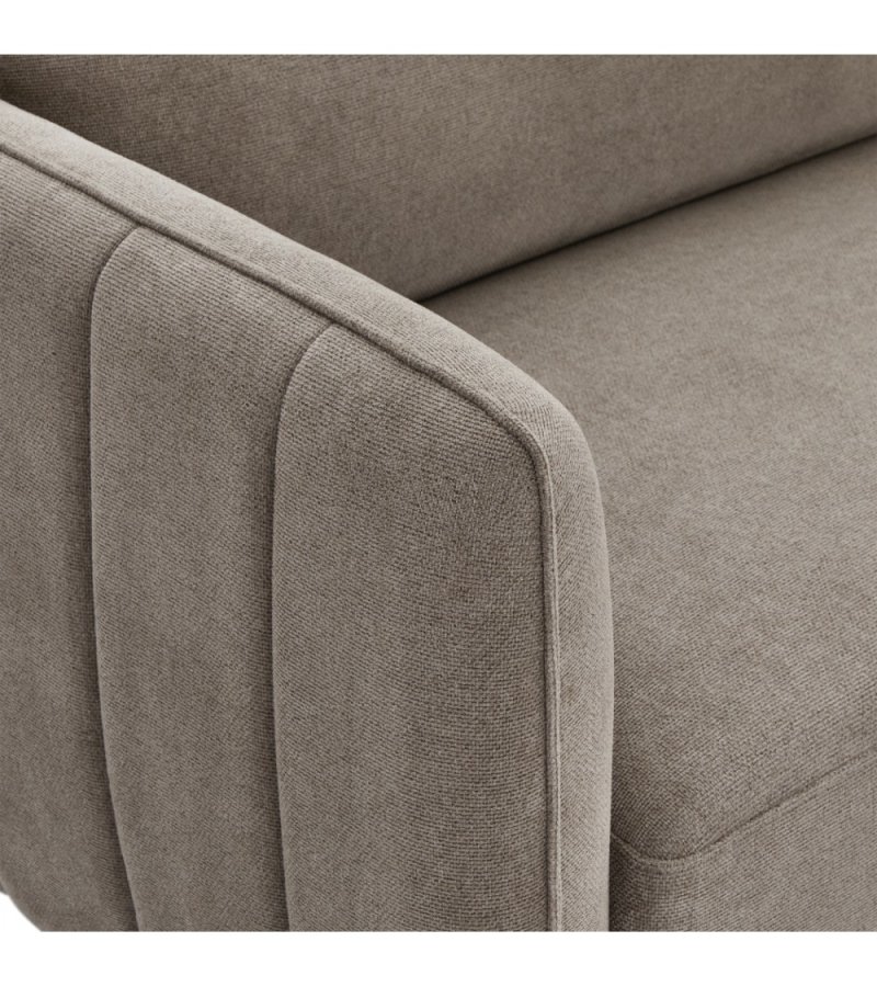 Selena 3-manns sofa - kamelbrunt stoff og sort metall