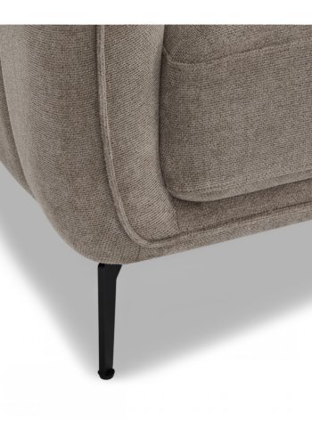 Selena 3-manns sofa - kamelbrunt stoff og sort metall
