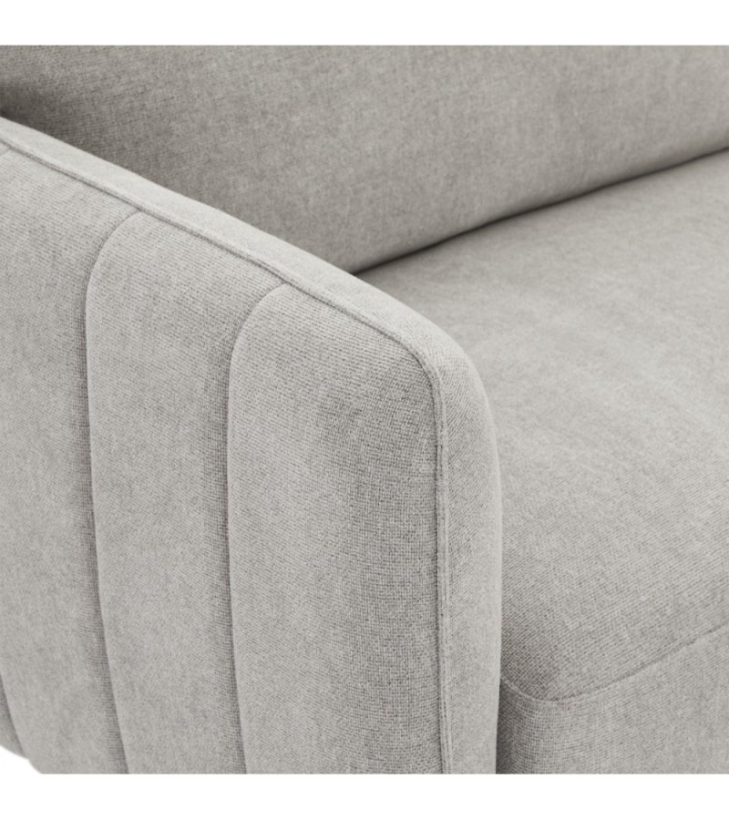 Selena 3-manns sofa - grtt stoff og sort metall