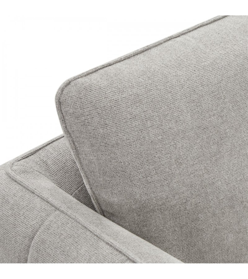 Selena 3-manns sofa - grtt stoff og sort metall