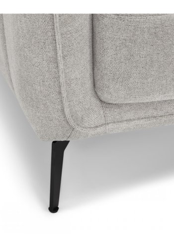 Selena 3-manns sofa - grtt stoff og sort metall