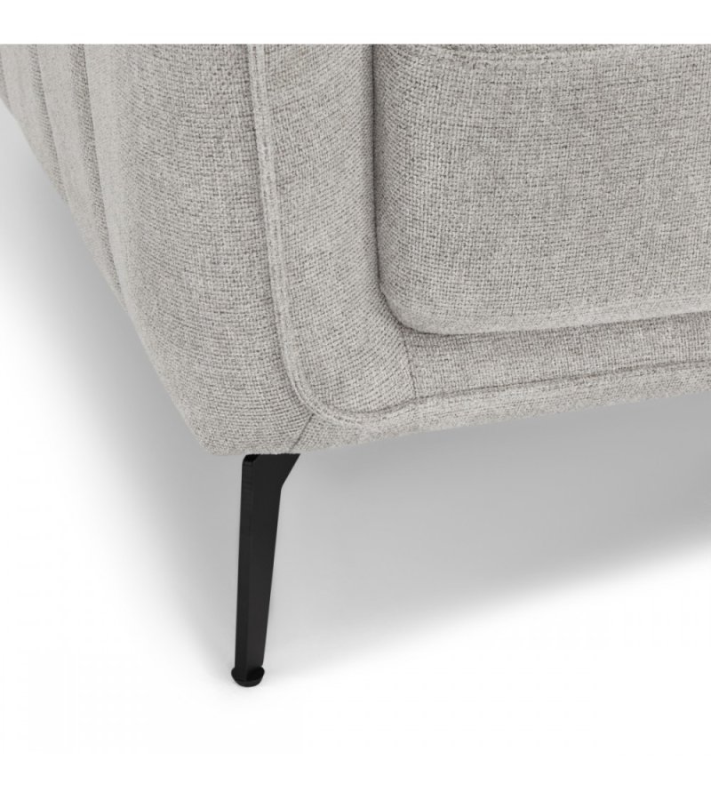 Selena 3-manns sofa - grtt stoff og sort metall