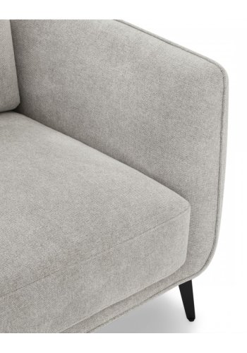 Selena 3-manns sofa - grtt stoff og sort metall