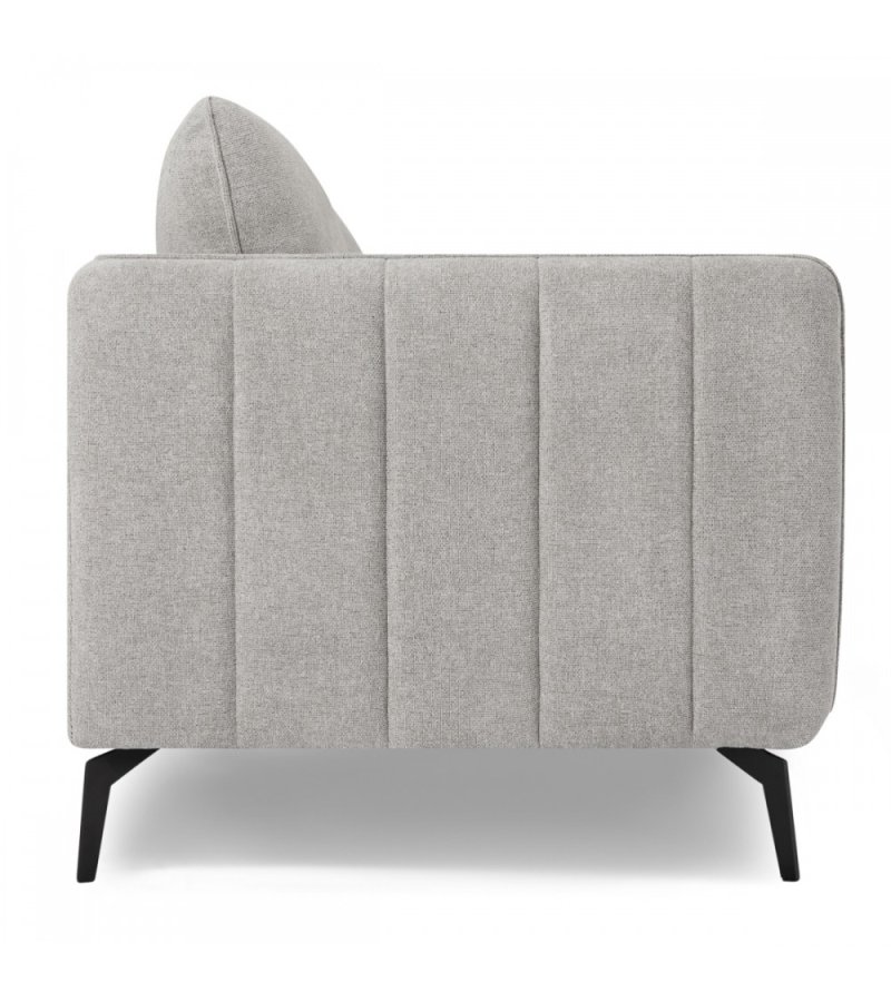 Selena 3-manns sofa - grtt stoff og sort metall