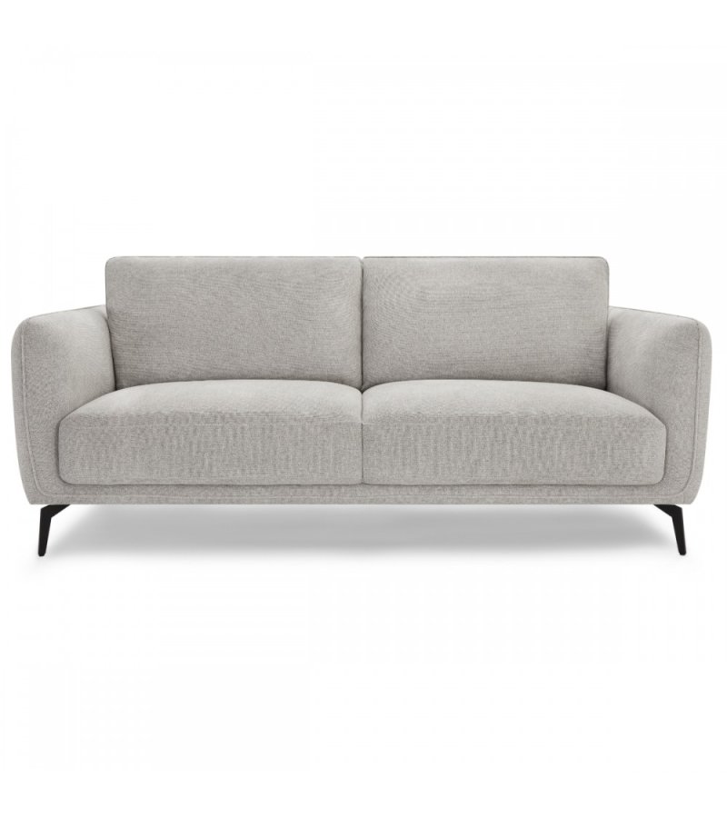 Selena 3-manns sofa - grtt stoff og sort metall