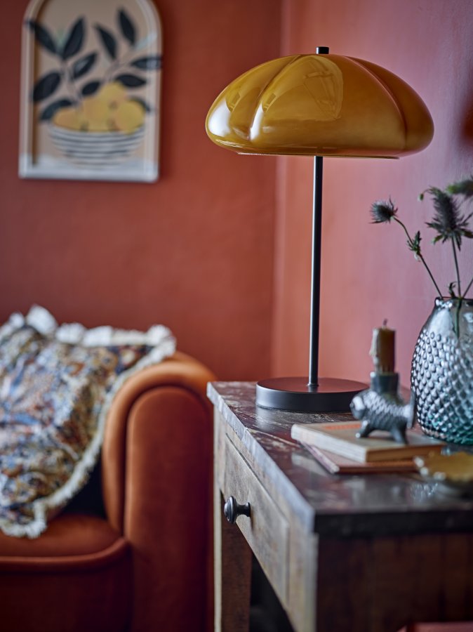 CREATIVE COLLECTION Kinoko Tischleuchte, Gelb, Metall (T30xH46,5 cm)