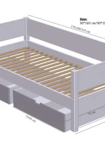 Manis-H Sif Enkels�ng med l�dor - 200 cm - 90x200