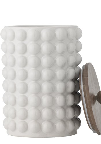 CREATIVE COLLECTION Madge Glas mit Deckel, Weiß, Steingut (T17xH27 cm)