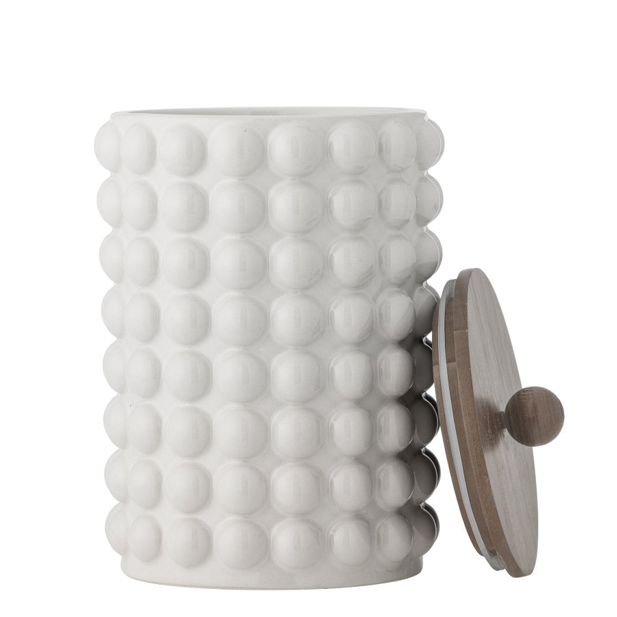 CREATIVE COLLECTION Madge Glas mit Deckel, Weiß, Steingut (T17xH27 cm)