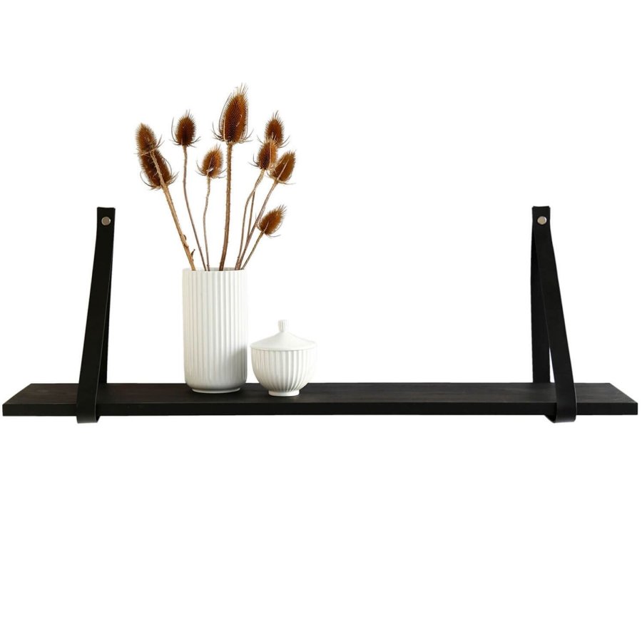 NocNoi Harre Vig vegghylle - sortoljet eik m. sort lrreim, 50-100