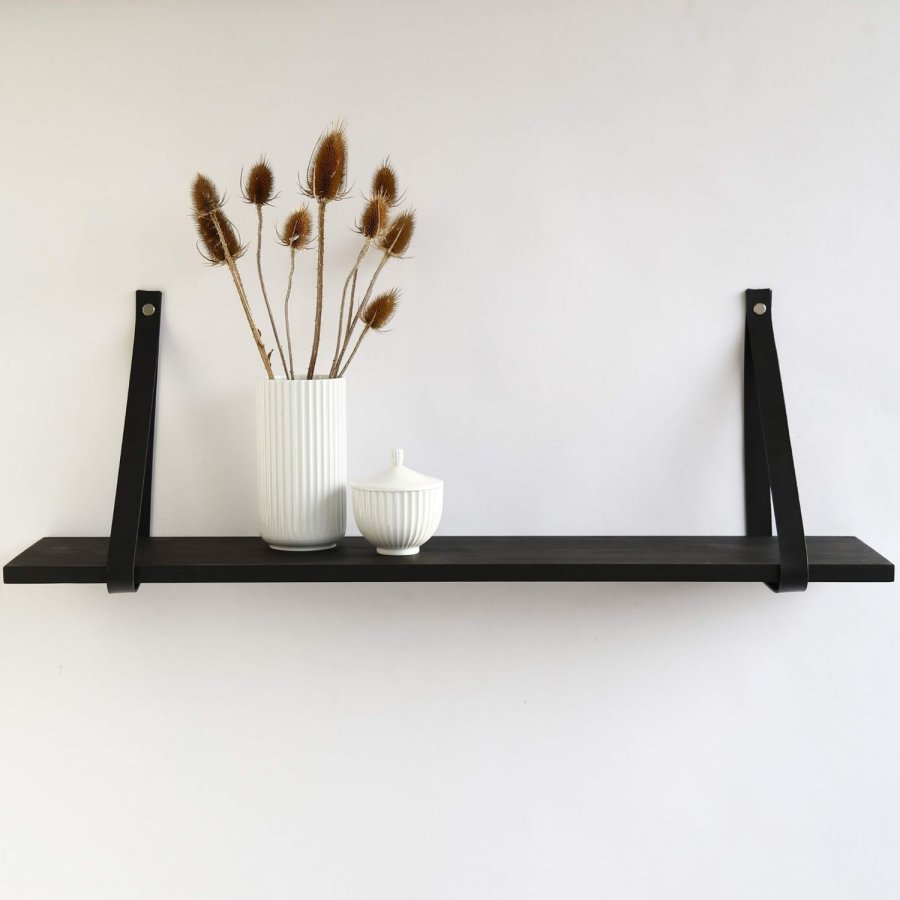 NocNoi Harre Vig vegghylle - sortoljet eik m. sort lrreim, 50-100